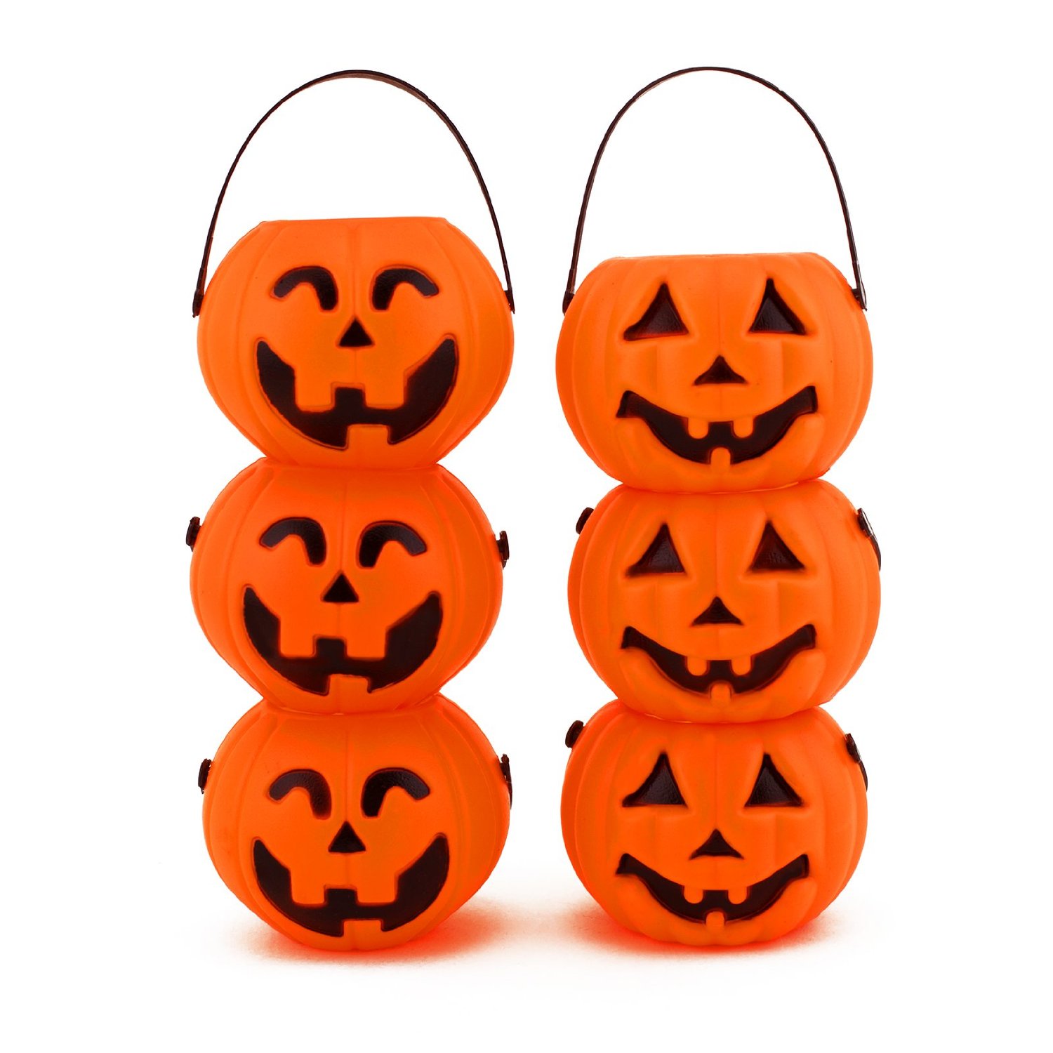 6 Pc Mini Plastic Halloween Pumpkin Jack O Lantern Candy